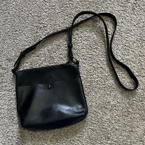 Able Black Leather Shoulder Bag